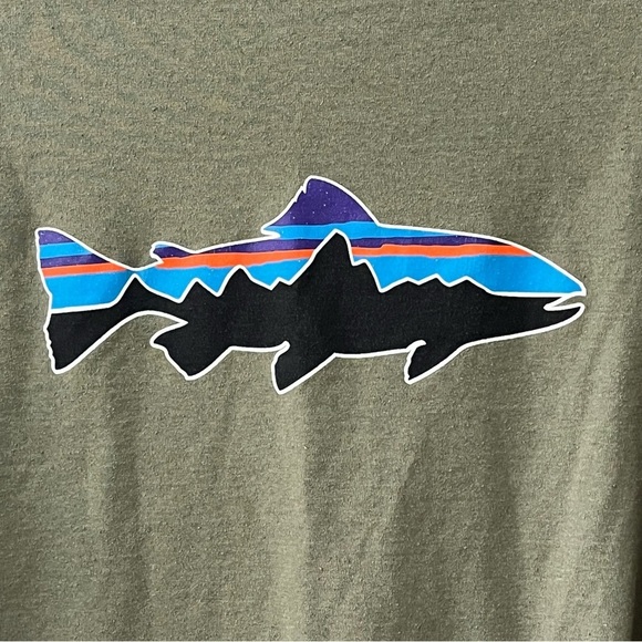 Patagonia Shirt Long Sleeve Responsibili-tee Fish Trout Water Size L - Picture 3 of 5